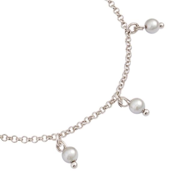 SILVER PEARL BRACELET + WHITE RHODIUM PLATED - Picture 4 of 8